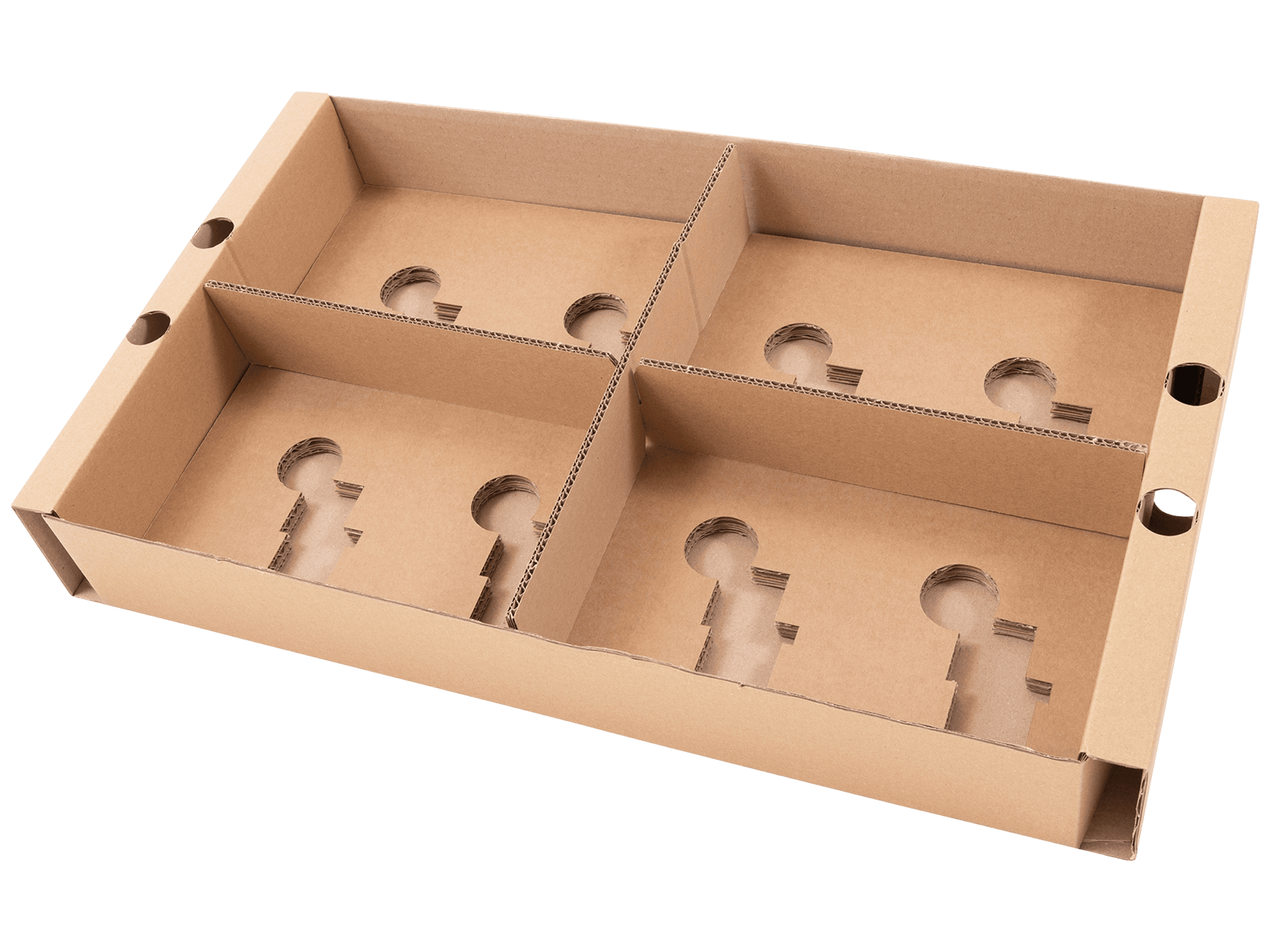 Wellpappe Tray mit Einlage und Gefache